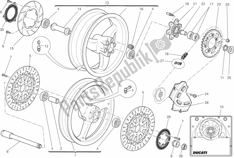 All parts for the Wheels of the Ducati Monster 795 ABS Thai 2013